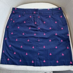 British Khaki Sailboat Embroidered Skirt